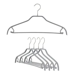 Silhouette Shirt Hanger with Bar & Hook, 41FRS, Silver