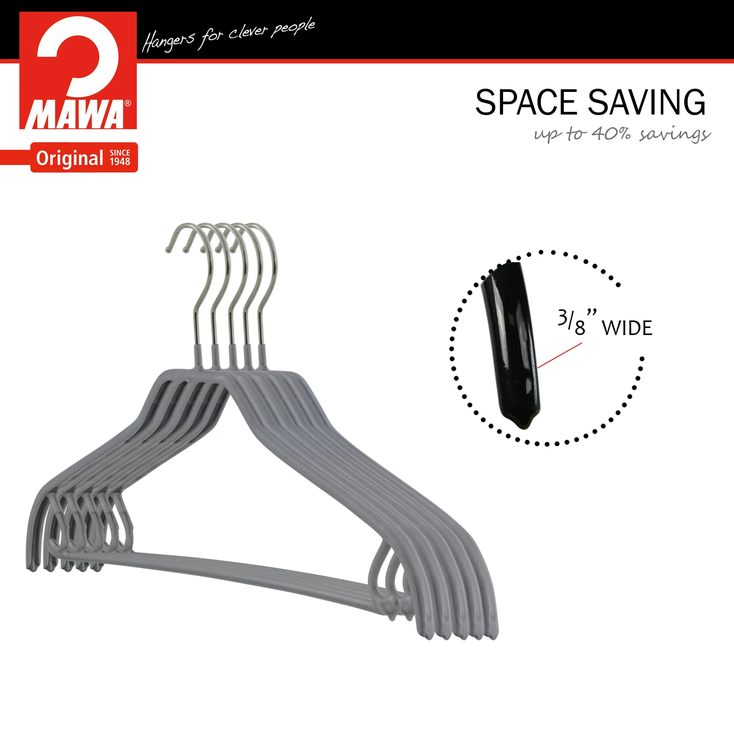 Silhouette Shirt Hanger with Bar & Hook, 41FRS, Silver