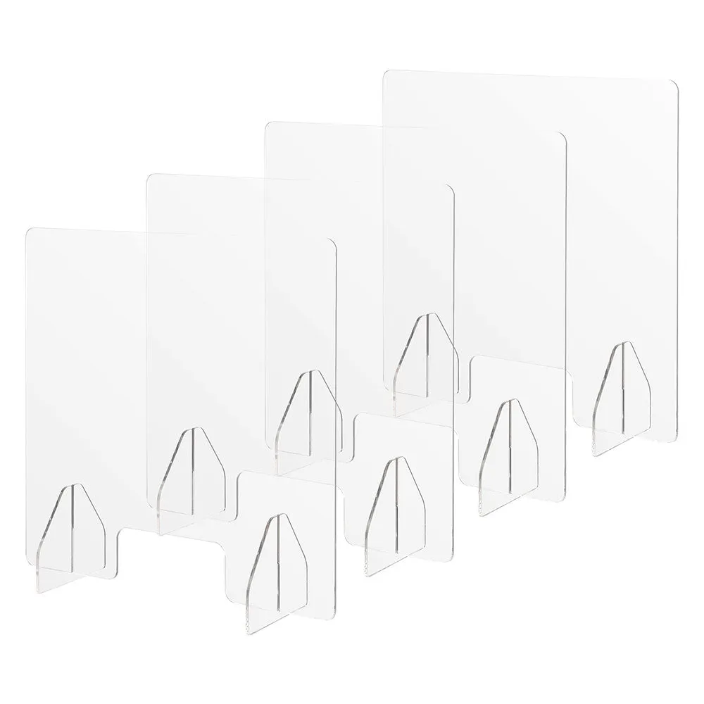 Sneeze Guards Desk Dividers 4-Panel 24"x24" Acrylic