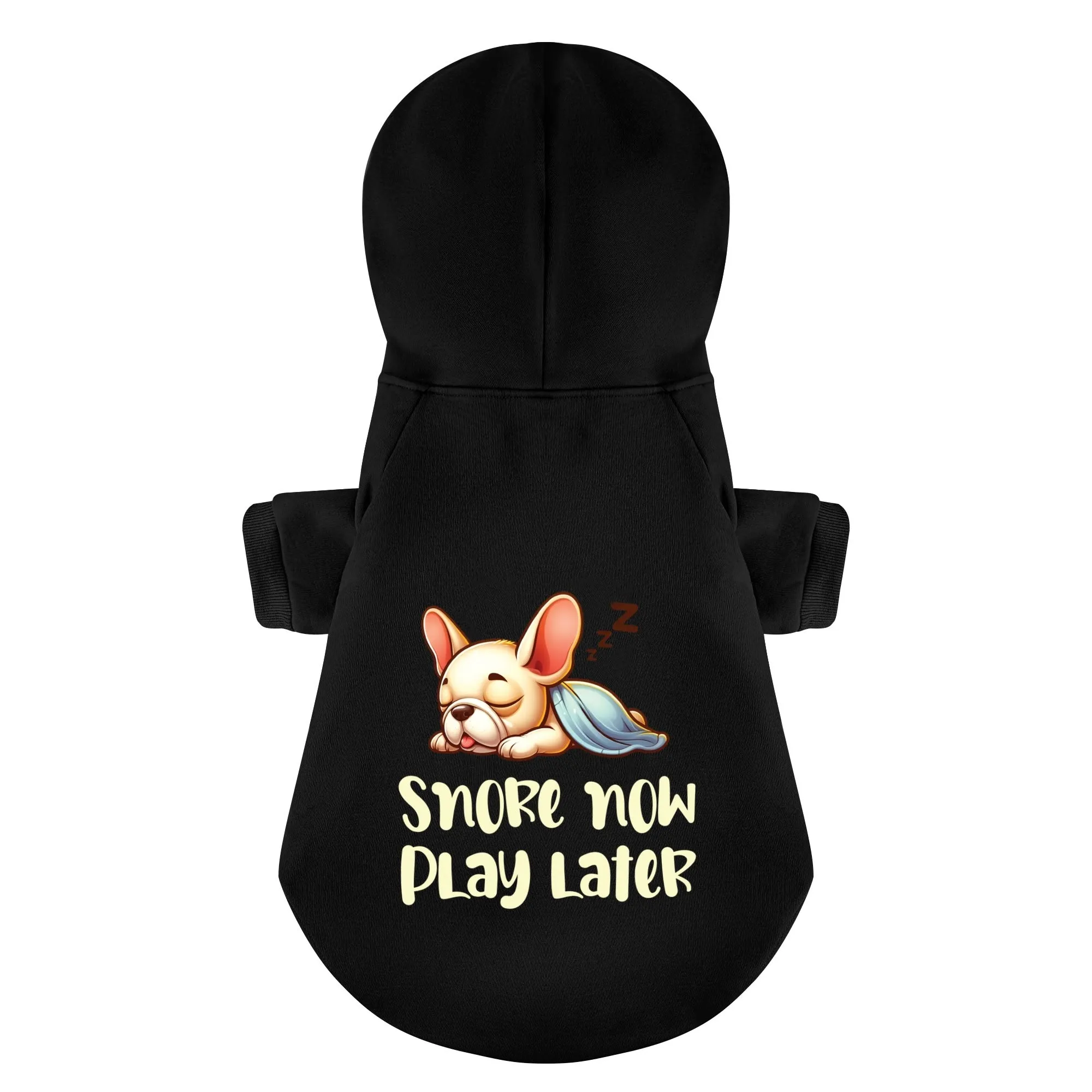 Snore now, play later - Personalized French Bulldog Hoodies with Funny Quotes – Stylish, Cozy, and Premium 100% Cotton