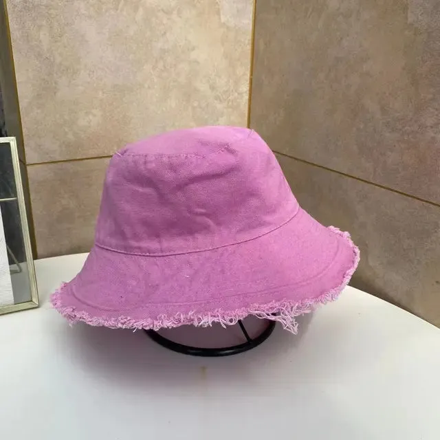 Soft Raw Hem Bucket Hat