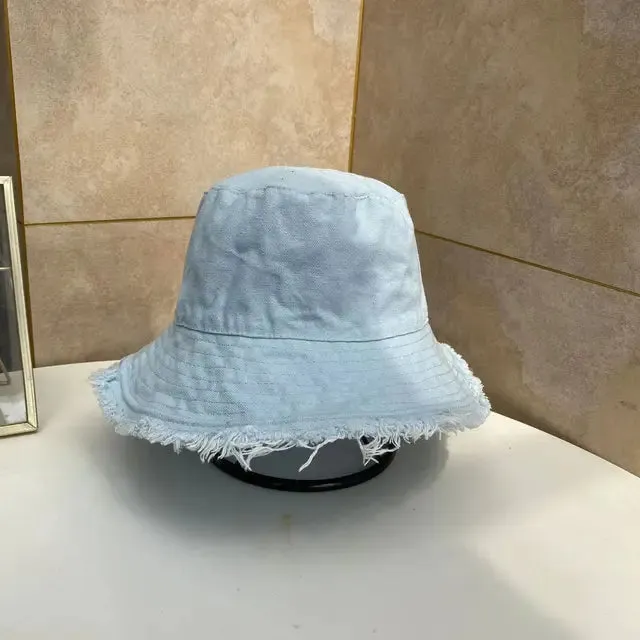 Soft Raw Hem Bucket Hat