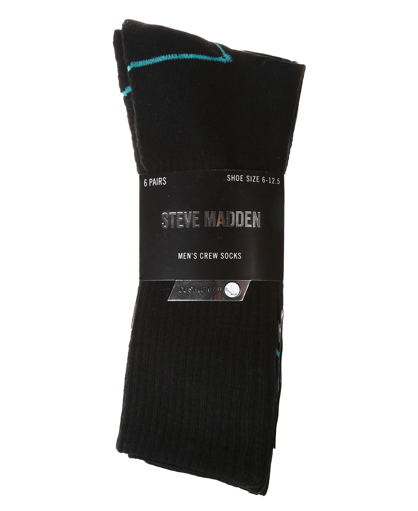 Steve Madden Men's Socks - 6-Pair's Cushioned Dress Crew Socks, Breathable Socks for Men