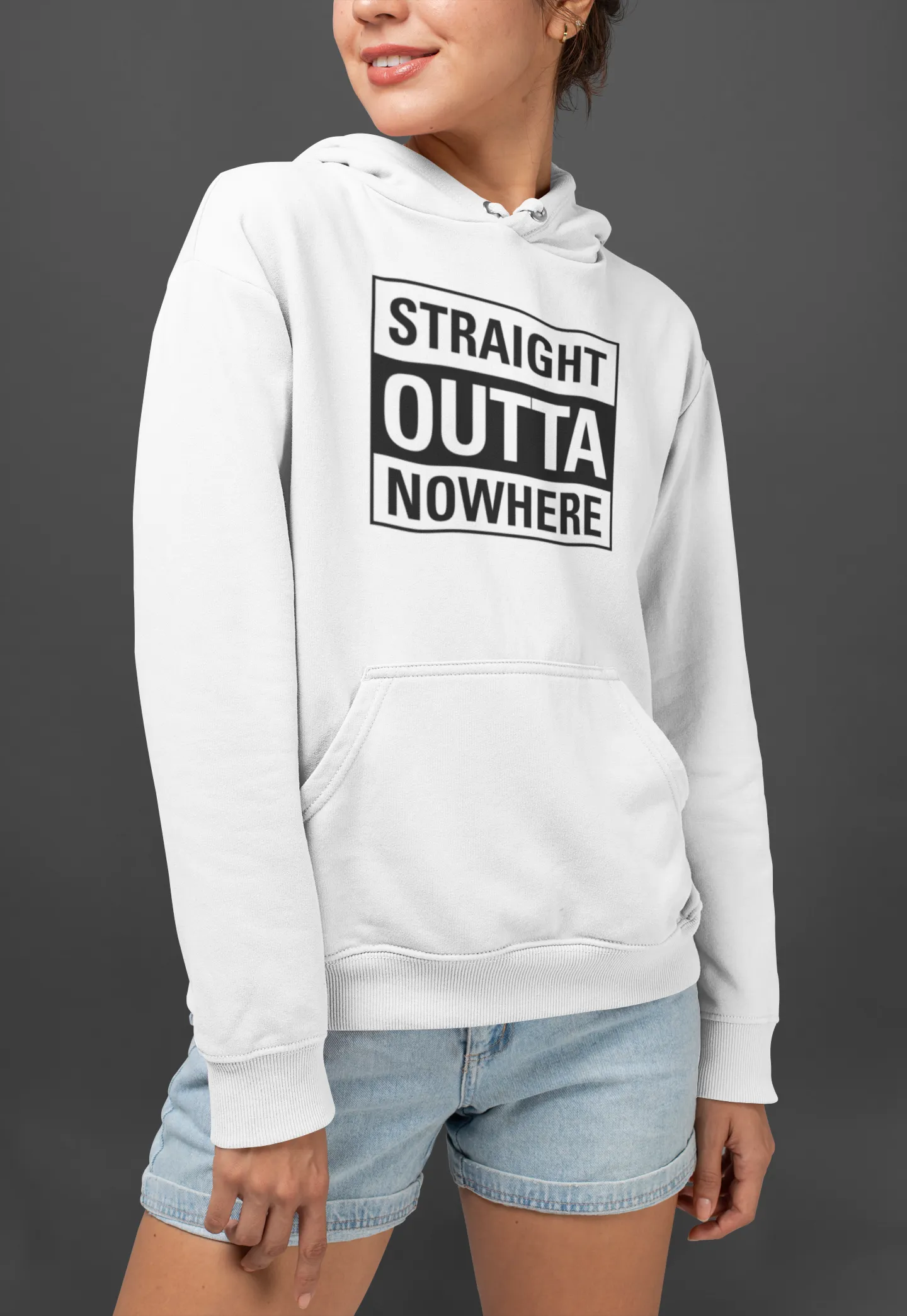 Straight Outta Nowhere Unisex Hoodie White