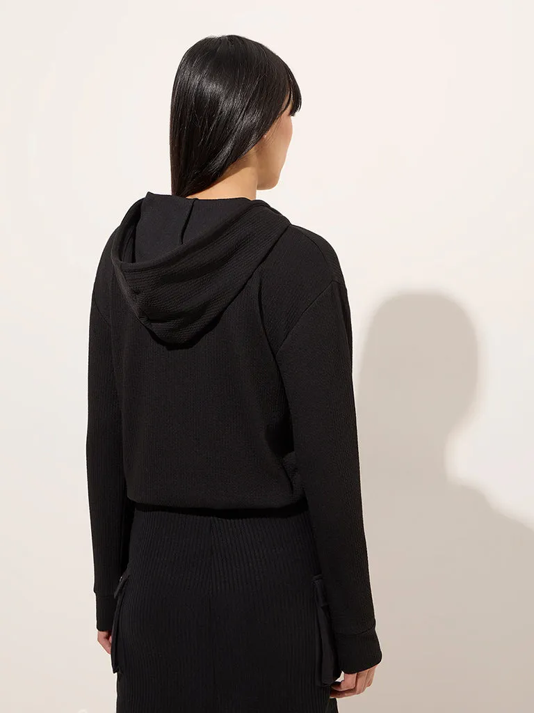 Studiofit Black Self-Textured Jacket