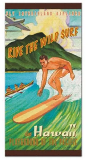 Surfing in Hawaii Beach Towel