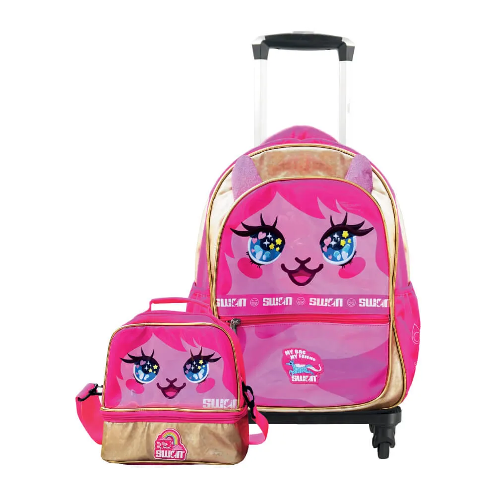 SWAN Doodle Set Trolley School Bag With Lunch Bag (XXL)